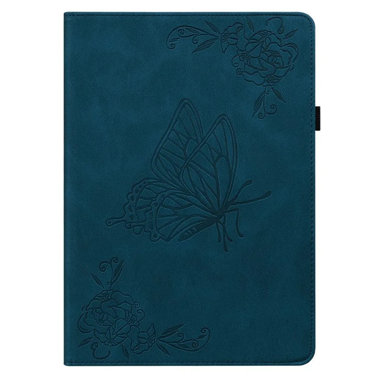 For Xiaomi Redmi Pad SE 4G 8.7 inch Case Butterfly Flower Imprint PU Leather Tablet Cover with Card Slots