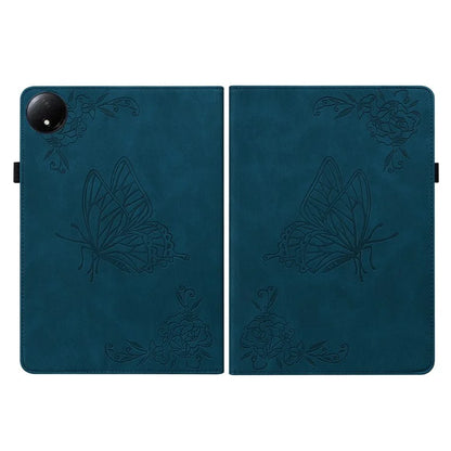 For Xiaomi Redmi Pad SE 4G 8.7 inch Case Butterfly Flower Imprint PU Leather Tablet Cover with Card Slots