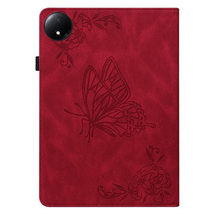 For Xiaomi Redmi Pad SE 4G 8.7 inch Case Butterfly Flower Imprint PU Leather Tablet Cover with Card Slots