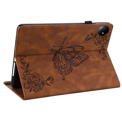 For Xiaomi Redmi Pad SE 4G 8.7 inch Case Butterfly Flower Imprint PU Leather Tablet Cover with Card Slots