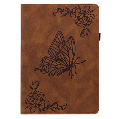 For Xiaomi Redmi Pad SE 4G 8.7 inch Case Butterfly Flower Imprint PU Leather Tablet Cover with Card Slots