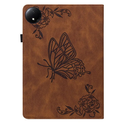 For Xiaomi Redmi Pad SE 4G 8.7 inch Case Butterfly Flower Imprint PU Leather Tablet Cover with Card Slots