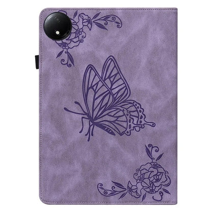 For Xiaomi Redmi Pad SE 4G 8.7 inch Case Butterfly Flower Imprint PU Leather Tablet Cover with Card Slots