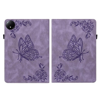 For Xiaomi Redmi Pad SE 4G 8.7 inch Case Butterfly Flower Imprint PU Leather Tablet Cover with Card Slots