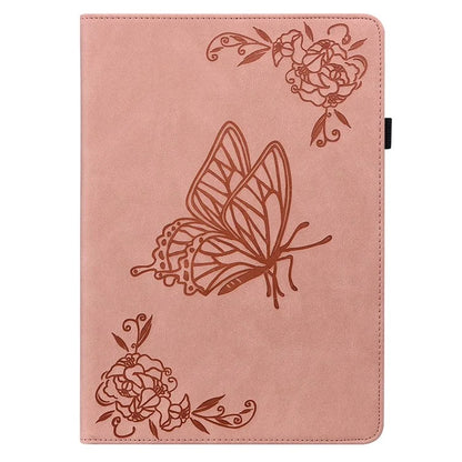 For Xiaomi Redmi Pad SE 4G 8.7 inch Case Butterfly Flower Imprint PU Leather Tablet Cover with Card Slots