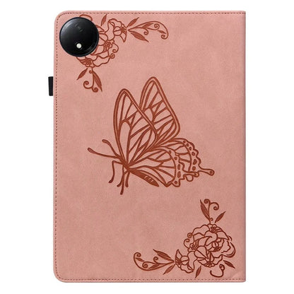 For Xiaomi Redmi Pad SE 4G 8.7 inch Case Butterfly Flower Imprint PU Leather Tablet Cover with Card Slots