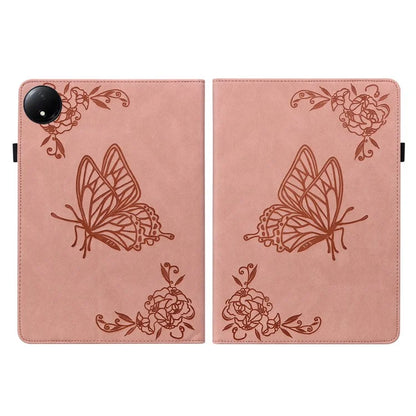 For Xiaomi Redmi Pad SE 4G 8.7 inch Case Butterfly Flower Imprint PU Leather Tablet Cover with Card Slots