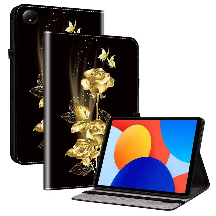 For Xiaomi Redmi Pad SE 4G 8.7 inch Leather Case Pattern Printed Stand Tablet Cover with Card Slots