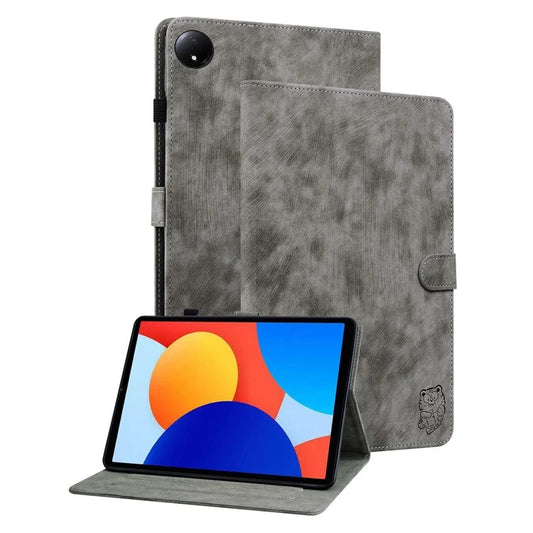 For Xiaomi Redmi Pad SE 4G 8.7 inch Cases Tiger Imprint Anti-Scratch PU Leather Tablet Cover