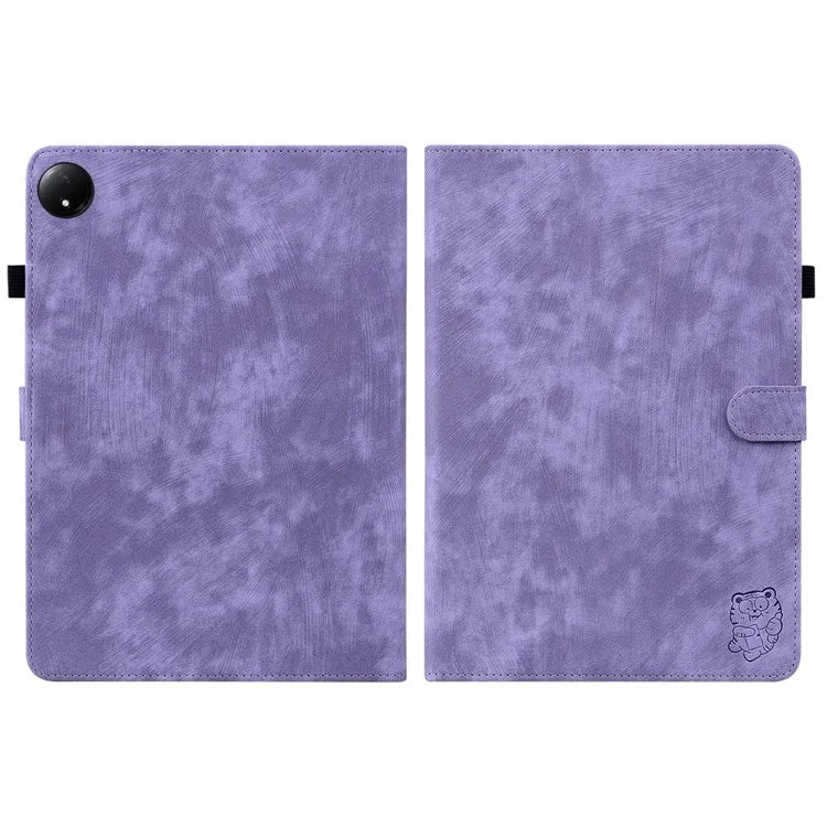For Xiaomi Redmi Pad SE 4G 8.7 inch Cases Tiger Imprint Anti-Scratch PU Leather Tablet Cover