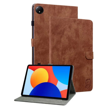 For Xiaomi Redmi Pad SE 4G 8.7 inch Cases Tiger Imprint Anti-Scratch PU Leather Tablet Cover