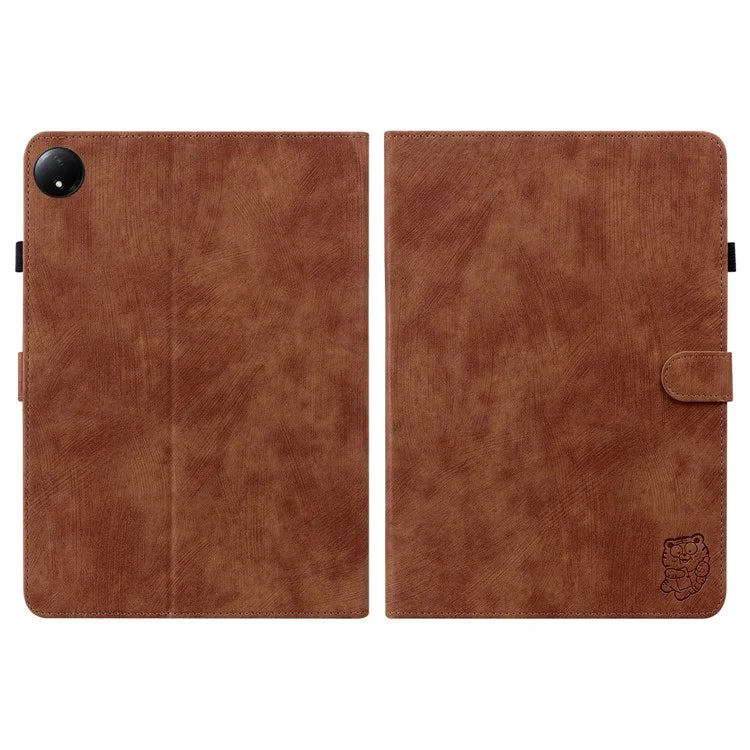 For Xiaomi Redmi Pad SE 4G 8.7 inch Cases Tiger Imprint Anti-Scratch PU Leather Tablet Cover