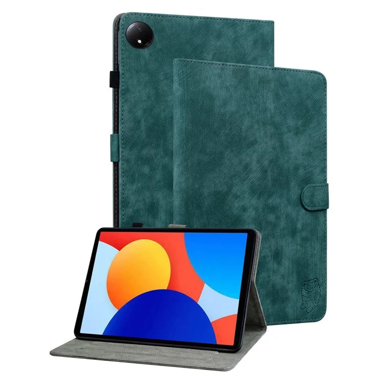 For Xiaomi Redmi Pad SE 4G 8.7 inch Cases Tiger Imprint Anti-Scratch PU Leather Tablet Cover