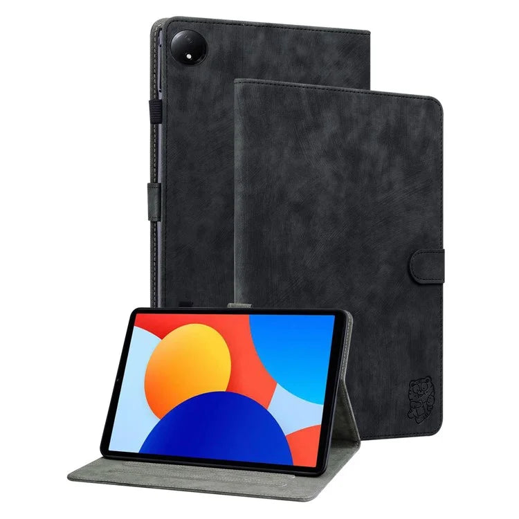 For Xiaomi Redmi Pad SE 4G 8.7 inch Cases Tiger Imprint Anti-Scratch PU Leather Tablet Cover