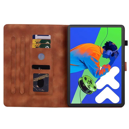 For Lenovo Tab P12 Pro 12.7 2025 / Xiaoxin Pad Pro 12.7 (2025) Case Lily Flower Imprint Card Slots Leather Tablet Cover
