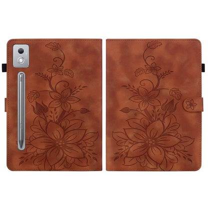 For Lenovo Tab P12 Pro 12.7 2025 / Xiaoxin Pad Pro 12.7 (2025) Case Lily Flower Imprint Card Slots Leather Tablet Cover