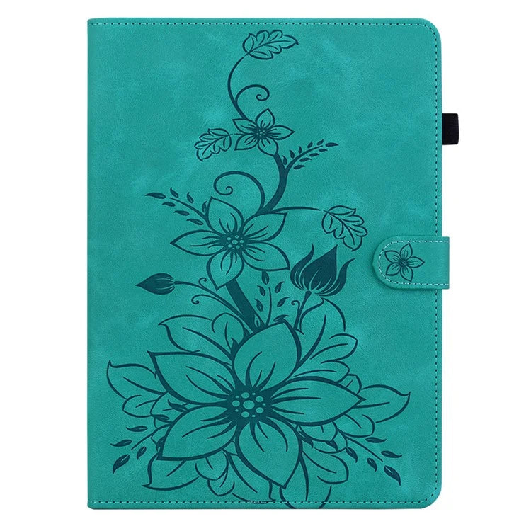 For Lenovo Tab P12 Pro 12.7 2025 / Xiaoxin Pad Pro 12.7 (2025) Case Lily Flower Imprint Card Slots Leather Tablet Cover