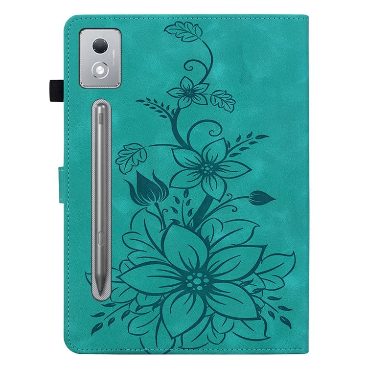 For Lenovo Tab P12 Pro 12.7 2025 / Xiaoxin Pad Pro 12.7 (2025) Case Lily Flower Imprint Card Slots Leather Tablet Cover