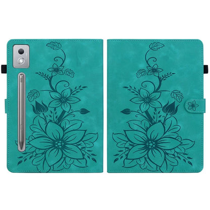 For Lenovo Tab P12 Pro 12.7 2025 / Xiaoxin Pad Pro 12.7 (2025) Case Lily Flower Imprint Card Slots Leather Tablet Cover