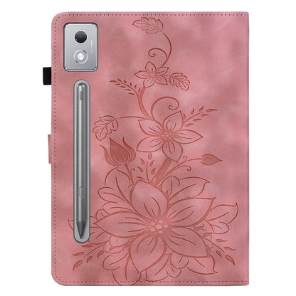 For Lenovo Tab P12 Pro 12.7 2025 / Xiaoxin Pad Pro 12.7 (2025) Case Lily Flower Imprint Card Slots Leather Tablet Cover