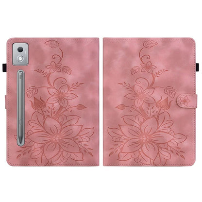 For Lenovo Tab P12 Pro 12.7 2025 / Xiaoxin Pad Pro 12.7 (2025) Case Lily Flower Imprint Card Slots Leather Tablet Cover