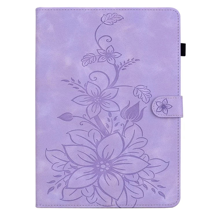 For Lenovo Tab P12 Pro 12.7 2025 / Xiaoxin Pad Pro 12.7 (2025) Case Lily Flower Imprint Card Slots Leather Tablet Cover