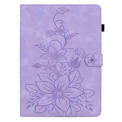 For Lenovo Tab P12 Pro 12.7 2025 / Xiaoxin Pad Pro 12.7 (2025) Case Lily Flower Imprint Card Slots Leather Tablet Cover