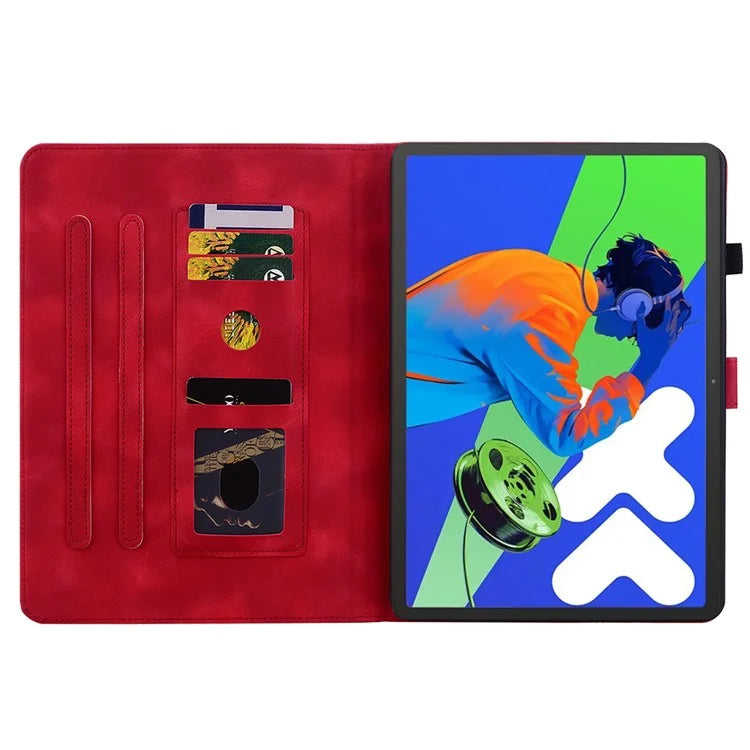 For Lenovo Tab P12 Pro 12.7 2025 / Xiaoxin Pad Pro 12.7 (2025) Case Lily Flower Imprint Card Slots Leather Tablet Cover