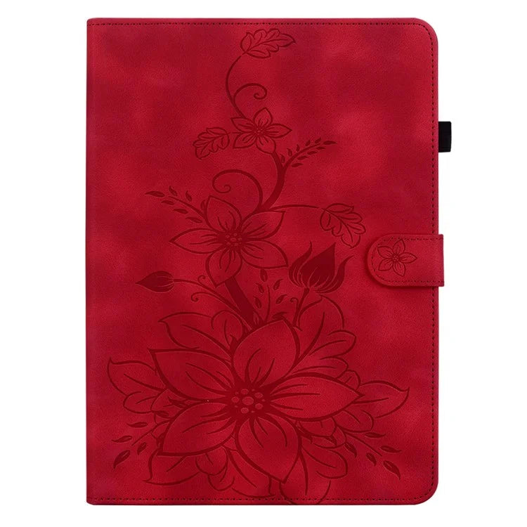 For Lenovo Tab P12 Pro 12.7 2025 / Xiaoxin Pad Pro 12.7 (2025) Case Lily Flower Imprint Card Slots Leather Tablet Cover