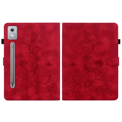 For Lenovo Tab P12 Pro 12.7 2025 / Xiaoxin Pad Pro 12.7 (2025) Case Lily Flower Imprint Card Slots Leather Tablet Cover