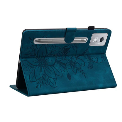 For Lenovo Tab P12 Pro 12.7 2025 / Xiaoxin Pad Pro 12.7 (2025) Case Lily Flower Imprint Card Slots Leather Tablet Cover