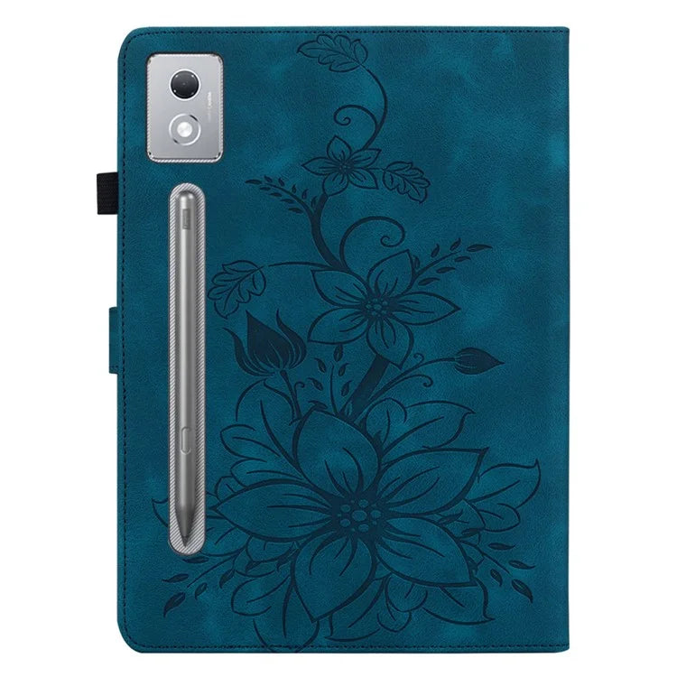 For Lenovo Tab P12 Pro 12.7 2025 / Xiaoxin Pad Pro 12.7 (2025) Case Lily Flower Imprint Card Slots Leather Tablet Cover