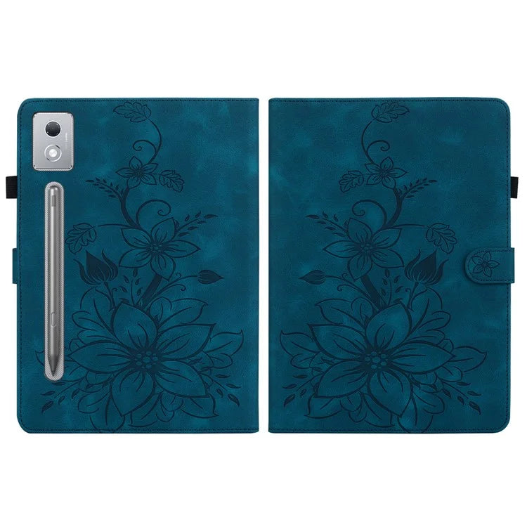 For Lenovo Tab P12 Pro 12.7 2025 / Xiaoxin Pad Pro 12.7 (2025) Case Lily Flower Imprint Card Slots Leather Tablet Cover