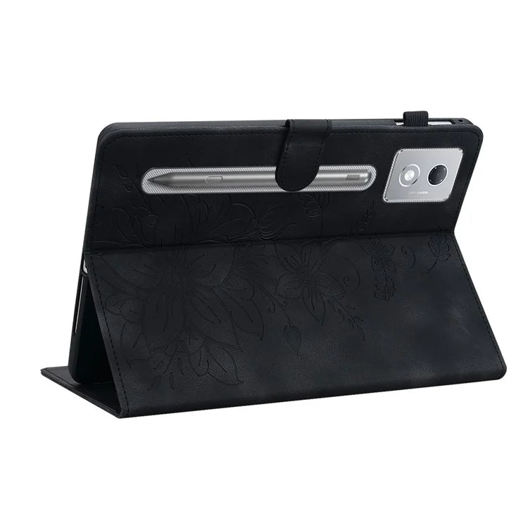 For Lenovo Tab P12 Pro 12.7 2025 / Xiaoxin Pad Pro 12.7 (2025) Case Lily Flower Imprint Card Slots Leather Tablet Cover
