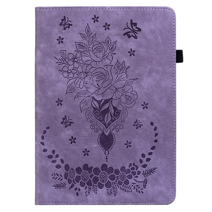 For Lenovo Tab P12 Pro 12.7 2025 / Xiaoxin Pad Pro 12.7 (2025) Case Card Holder Anti-Scratch Leather Cover Rose Flower Imprint