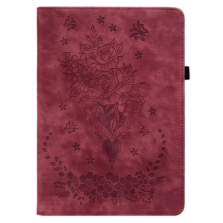 For Lenovo Tab P12 Pro 12.7 2025 / Xiaoxin Pad Pro 12.7 (2025) Case Card Holder Anti-Scratch Leather Cover Rose Flower Imprint