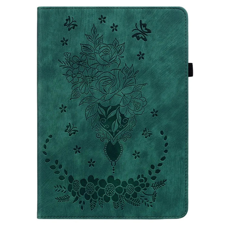 For Lenovo Tab P12 Pro 12.7 2025 / Xiaoxin Pad Pro 12.7 (2025) Case Card Holder Anti-Scratch Leather Cover Rose Flower Imprint