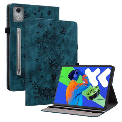 For Lenovo Tab P12 Pro 12.7 2025 / Xiaoxin Pad Pro 12.7 (2025) Case Card Holder Anti-Scratch Leather Cover Rose Flower Imprint