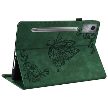 For Lenovo Tab P12 Pro 12.7 2025 / Xiaoxin Pad Pro 12.7 (2025) Case Butterfly Flower Imprint PU Leather Tablet Cover with Card Slots