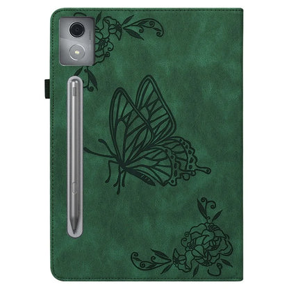 For Lenovo Tab P12 Pro 12.7 2025 / Xiaoxin Pad Pro 12.7 (2025) Case Butterfly Flower Imprint PU Leather Tablet Cover with Card Slots