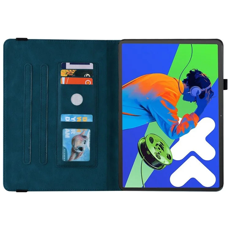 For Lenovo Tab P12 Pro 12.7 2025 / Xiaoxin Pad Pro 12.7 (2025) Case Butterfly Flower Imprint PU Leather Tablet Cover with Card Slots