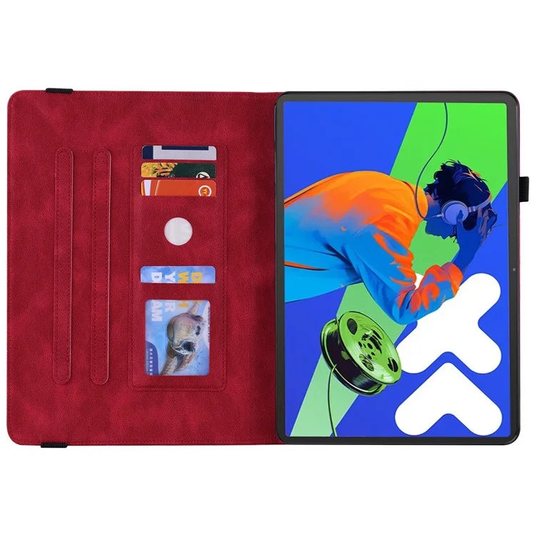 For Lenovo Tab P12 Pro 12.7 2025 / Xiaoxin Pad Pro 12.7 (2025) Case Butterfly Flower Imprint PU Leather Tablet Cover with Card Slots