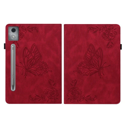 For Lenovo Tab P12 Pro 12.7 2025 / Xiaoxin Pad Pro 12.7 (2025) Case Butterfly Flower Imprint PU Leather Tablet Cover with Card Slots