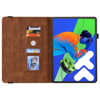 For Lenovo Tab P12 Pro 12.7 2025 / Xiaoxin Pad Pro 12.7 (2025) Case Butterfly Flower Imprint PU Leather Tablet Cover with Card Slots