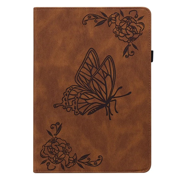 For Lenovo Tab P12 Pro 12.7 2025 / Xiaoxin Pad Pro 12.7 (2025) Case Butterfly Flower Imprint PU Leather Tablet Cover with Card Slots