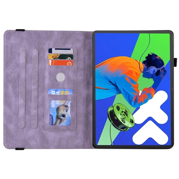 For Lenovo Tab P12 Pro 12.7 2025 / Xiaoxin Pad Pro 12.7 (2025) Case Butterfly Flower Imprint PU Leather Tablet Cover with Card Slots