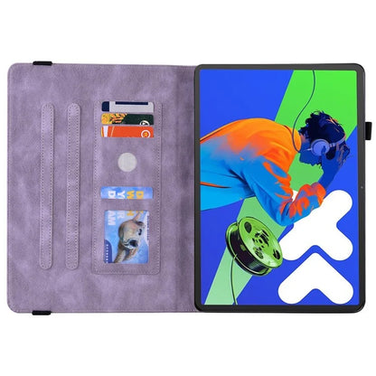 For Lenovo Tab P12 Pro 12.7 2025 / Xiaoxin Pad Pro 12.7 (2025) Case Butterfly Flower Imprint PU Leather Tablet Cover with Card Slots