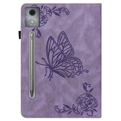 For Lenovo Tab P12 Pro 12.7 2025 / Xiaoxin Pad Pro 12.7 (2025) Case Butterfly Flower Imprint PU Leather Tablet Cover with Card Slots
