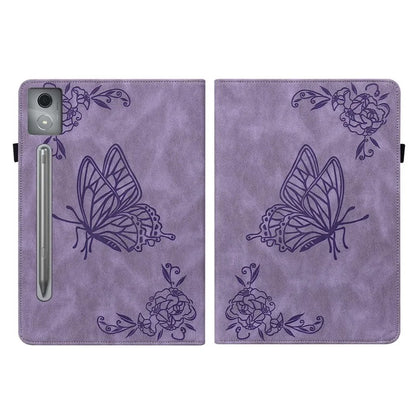 For Lenovo Tab P12 Pro 12.7 2025 / Xiaoxin Pad Pro 12.7 (2025) Case Butterfly Flower Imprint PU Leather Tablet Cover with Card Slots