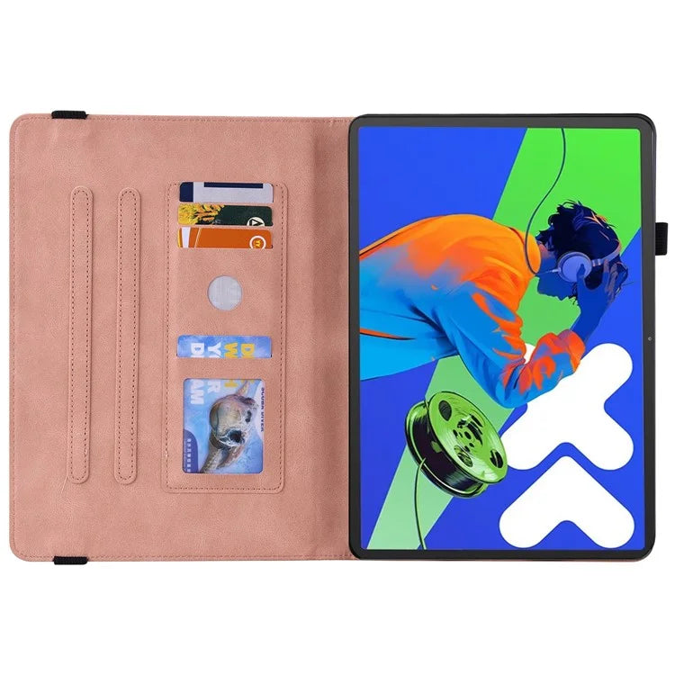 For Lenovo Tab P12 Pro 12.7 2025 / Xiaoxin Pad Pro 12.7 (2025) Case Butterfly Flower Imprint PU Leather Tablet Cover with Card Slots